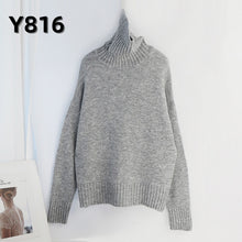 Load image into Gallery viewer, Aachoae Autumn Winter Women Knitted Turtleneck Cashmere Sweater 2020 Casual Basic Pullover Jumper Batwing Long Sleeve Loose Tops