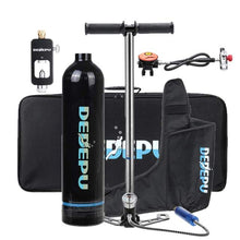 Load image into Gallery viewer, 1L Scuba Diving Cylinder 15-20min Capability Oxygen Tank Set Dive Respirator Air Pump for Snorkeling Breath Diving Equipment