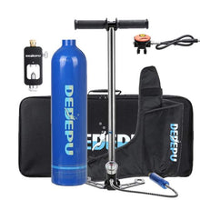 Load image into Gallery viewer, 1L Scuba Diving Cylinder 15-20min Capability Oxygen Tank Set Dive Respirator Air Pump for Snorkeling Breath Diving Equipment