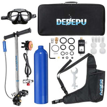 Load image into Gallery viewer, 1L Scuba Diving Cylinder 15-20min Capability Oxygen Tank Set Dive Respirator Air Pump for Snorkeling Breath Diving Equipment