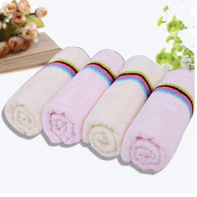 Jieyu Pure Towel Home Textile Cotton Absorbent Comfortable Skin-friendly Plain Dobby Face Towel Pink JY-1267F 70*33cm