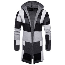 Load image into Gallery viewer, Men  foreign trade stripe color matching Jackets long style cardigan Outerwear sweater male Button drop shipfashion top coats
