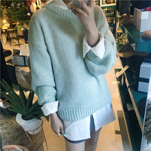 Load image into Gallery viewer, Aachoae Sweater Women 2020 Autumn Winter Solid O Neck Pullover Sweaters Korean Style Knitted Long Sleeve Jumpers Casual Tops
