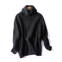 Load image into Gallery viewer, BIAORUINA Women Oversize Basic Knitted Turtleneck Sweater Female Solid Turtleneck Collar Pullovers Warm 2020 New Arrival
