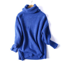 Load image into Gallery viewer, BIAORUINA Women Oversize Basic Knitted Turtleneck Sweater Female Solid Turtleneck Collar Pullovers Warm 2020 New Arrival
