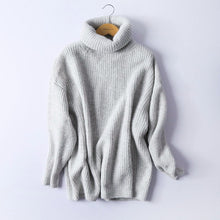 Load image into Gallery viewer, BIAORUINA Women Oversize Basic Knitted Turtleneck Sweater Female Solid Turtleneck Collar Pullovers Warm 2020 New Arrival
