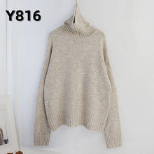 Load image into Gallery viewer, Aachoae Autumn Winter Women Knitted Turtleneck Cashmere Sweater 2020 Casual Basic Pullover Jumper Batwing Long Sleeve Loose Tops
