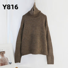 Load image into Gallery viewer, Aachoae Autumn Winter Women Knitted Turtleneck Cashmere Sweater 2020 Casual Basic Pullover Jumper Batwing Long Sleeve Loose Tops
