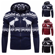 Load image into Gallery viewer, 2020 Autumn &amp; Winter New Arrival European And American Men&#39;s Zipper Hooded Deer Christmas Sweater Casual Jacket Free Shipping
