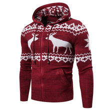 Load image into Gallery viewer, 2020 Autumn &amp; Winter New Arrival European And American Men&#39;s Zipper Hooded Deer Christmas Sweater Casual Jacket Free Shipping
