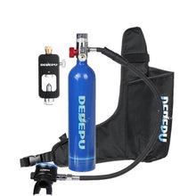 Load image into Gallery viewer, 1L Scuba Diving Cylinder 15-20min Capability Oxygen Tank Set Dive Respirator Air Pump for Snorkeling Breath Diving Equipment
