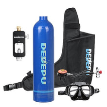 Load image into Gallery viewer, 1L Scuba Diving Cylinder 15-20min Capability Oxygen Tank Set Dive Respirator Air Pump for Snorkeling Breath Diving Equipment
