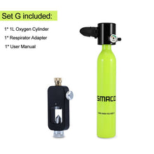 Load image into Gallery viewer, Mini Scuba Oxygen Cylinder Air Tanks Diving Equipment for Snorkeling Underwater Breathing Adapter Valve Head Mouthpiece
